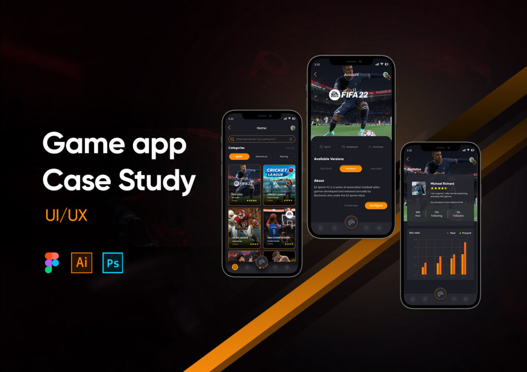 Game app thumbnail image show casing game features
